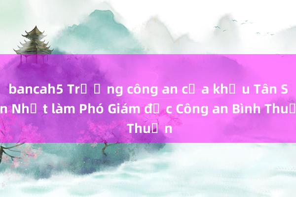 bancah5 Trưởng công an cửa khẩu Tân Sơn Nhất làm Phó Giám đốc Công an Bình Thuận